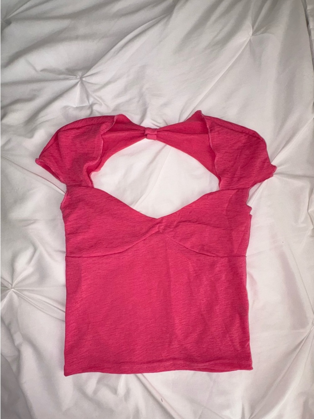 SHEIN Hot Pink Cutout Crop Top